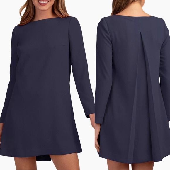 Trina Turk Lavaliere Womens Navy Blue Shift Dress Formal Size 6 NWT‎ - Picture 1 of 13